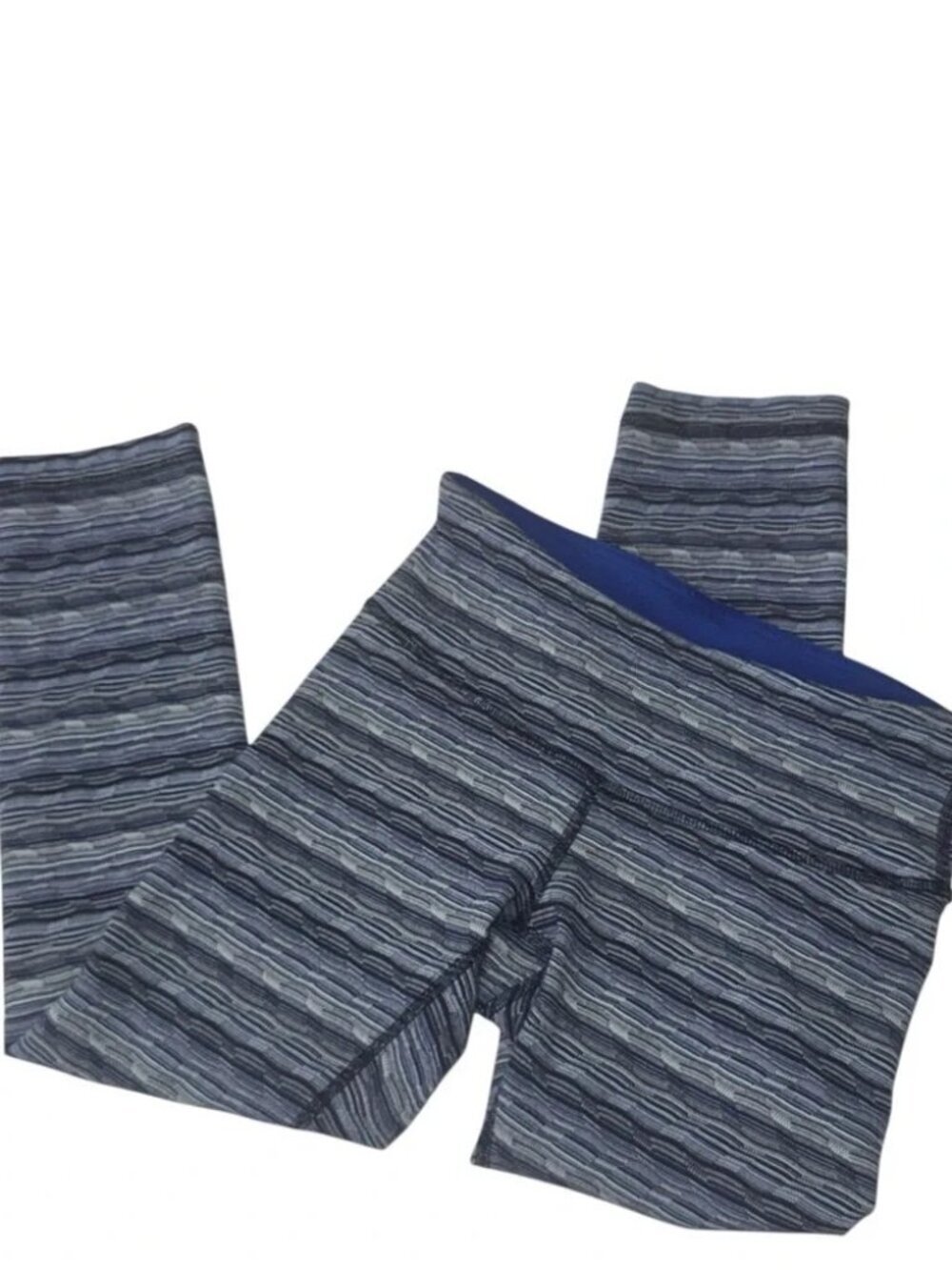 LULULEMON - Wunder Under Crop - Space Dye Twist Sapphire Blue Multi Sz 4 - Picture 5 of 7